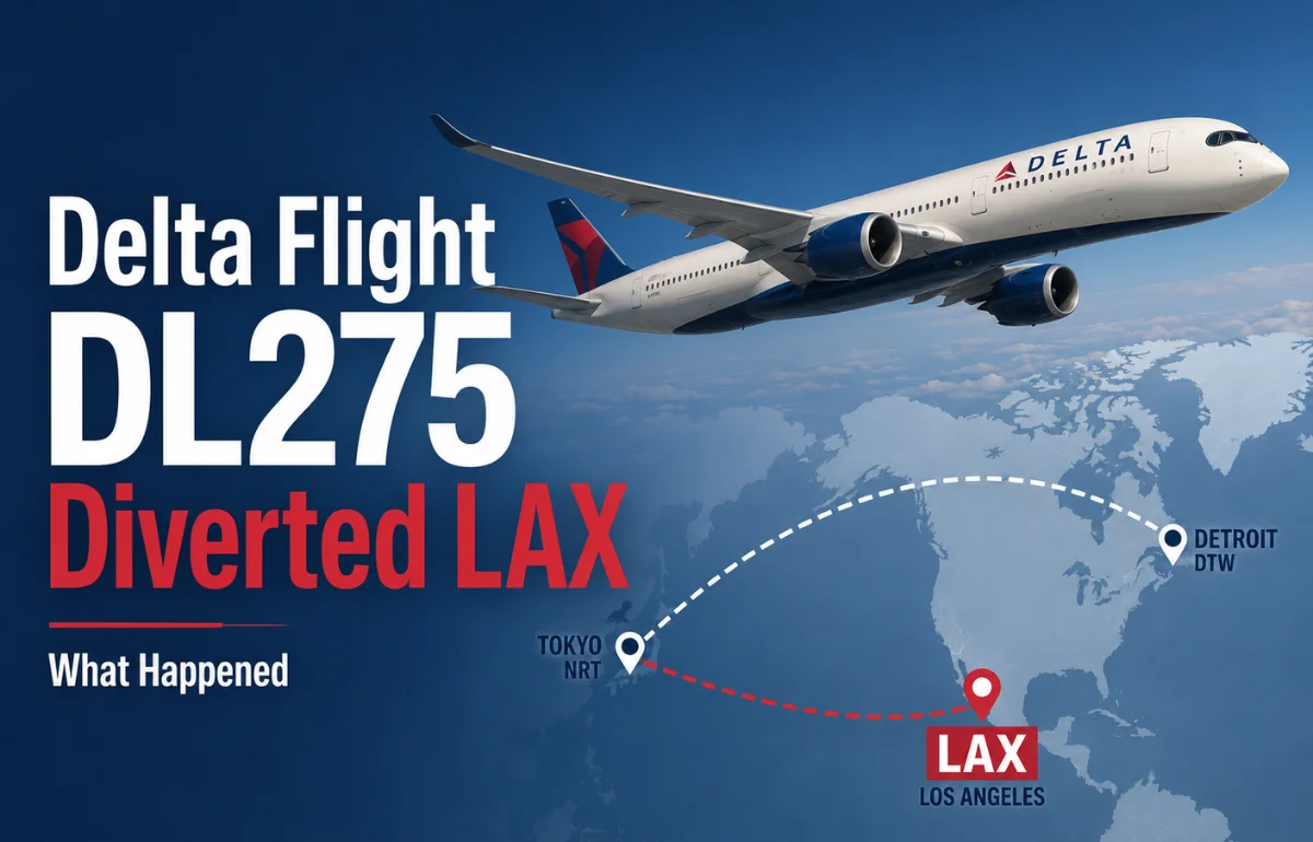 Delta Flight DL275 Diverted LAX route map