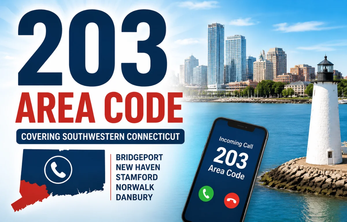 203 Area Code Connecticut map