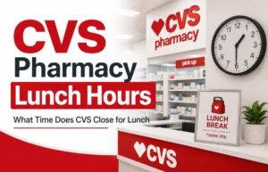 CVS Pharmacy Lunch Hours sign
