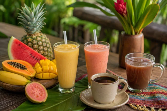 Costa Rica drinks with coffee and batidos