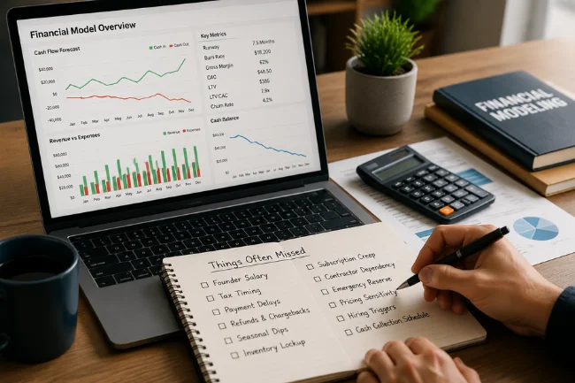 Startup Booted Financial Modeling dashboard on laptop