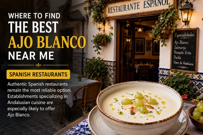 Ajo Blanco outside Spanish restaurant