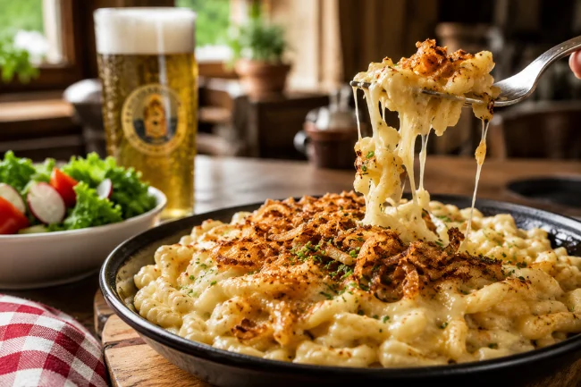 Best Spatzle With Cheese Near Me with melted cheese
