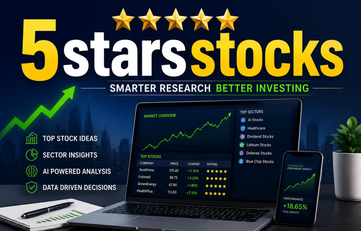 5starsstocks stock market research dashboard with trading charts and analytics