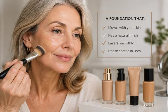 Makeup Last All Day on Mature Skin foundation tips