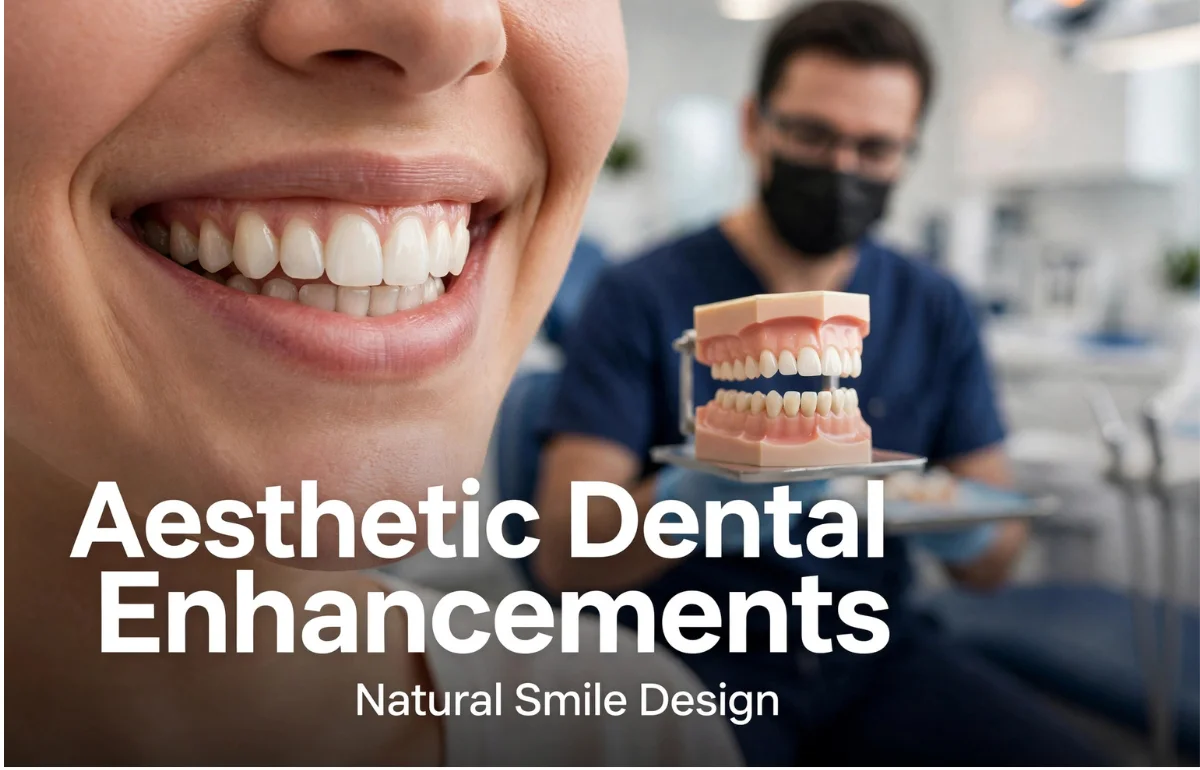 Aesthetic Dental Enhancements natural smile with veneers model