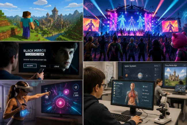 Gaymetu e interactive entertainment examples collage