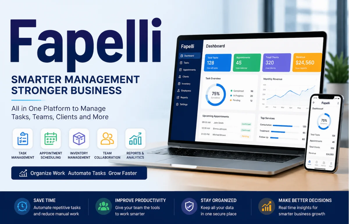 Fapelli business management software dashboard