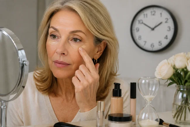 Makeup Last All Day on Mature Skin concealer application