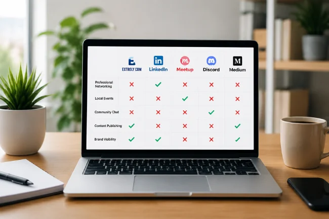 Extroly com platform comparison chart workspace setup