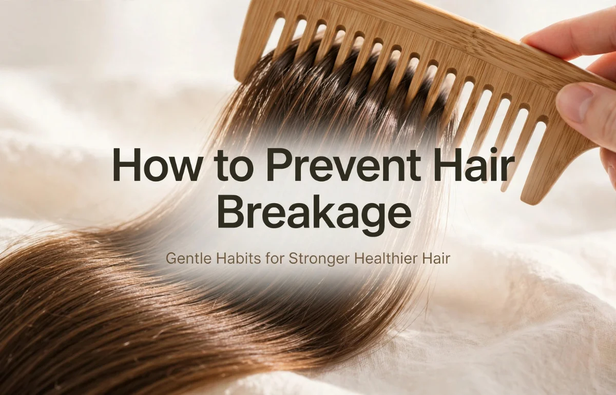 How to Prevent Hair Breakage with wide-tooth comb on healthy hair