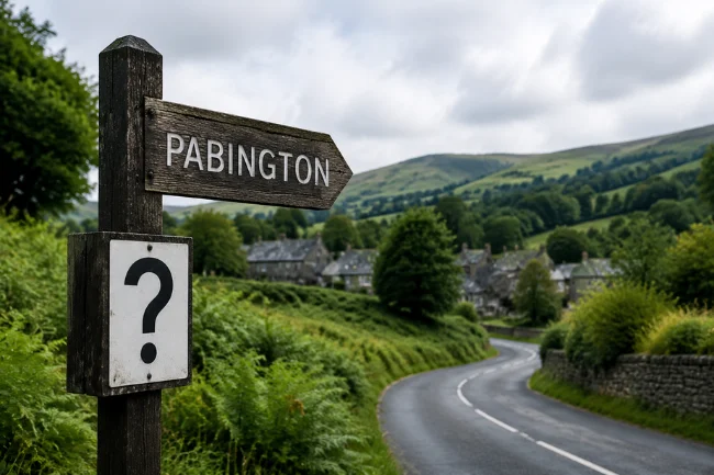 Pabington countryside signpost