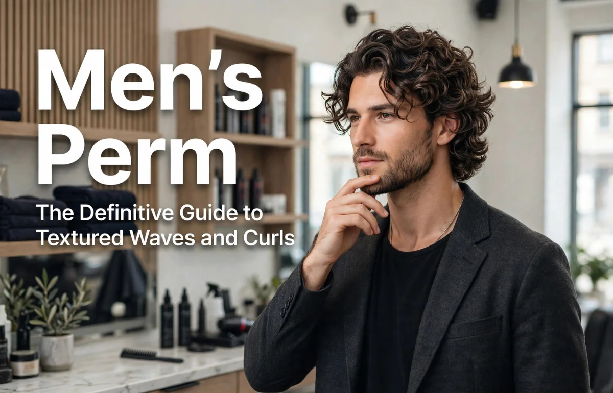 Men's Perm - man with textured waves and curls