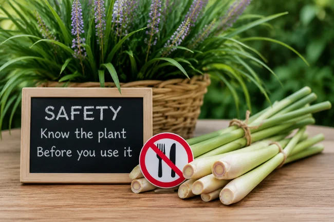 Lyposingrass safety warning with lemongrass and herbs