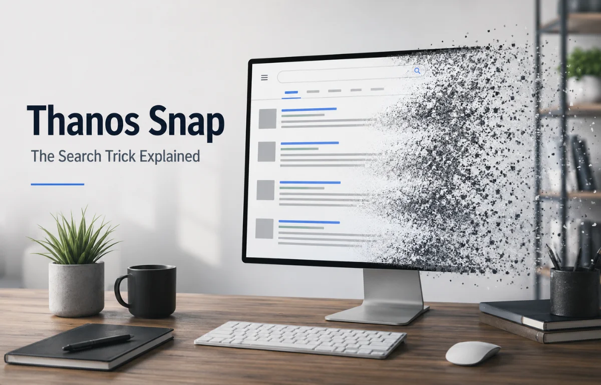 Thanos Snap search results disintegrating