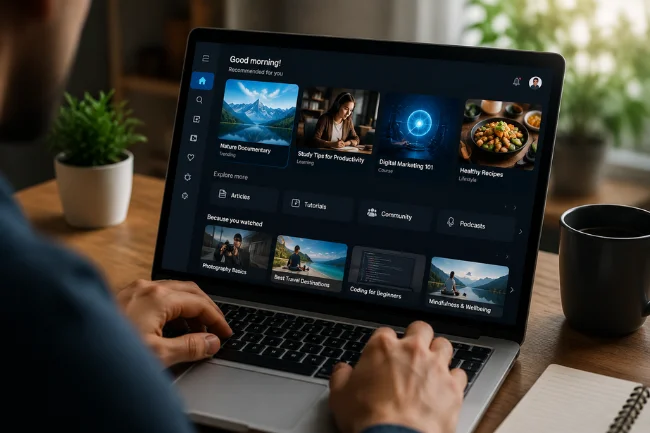 Tubehalote personalized content discovery interface
