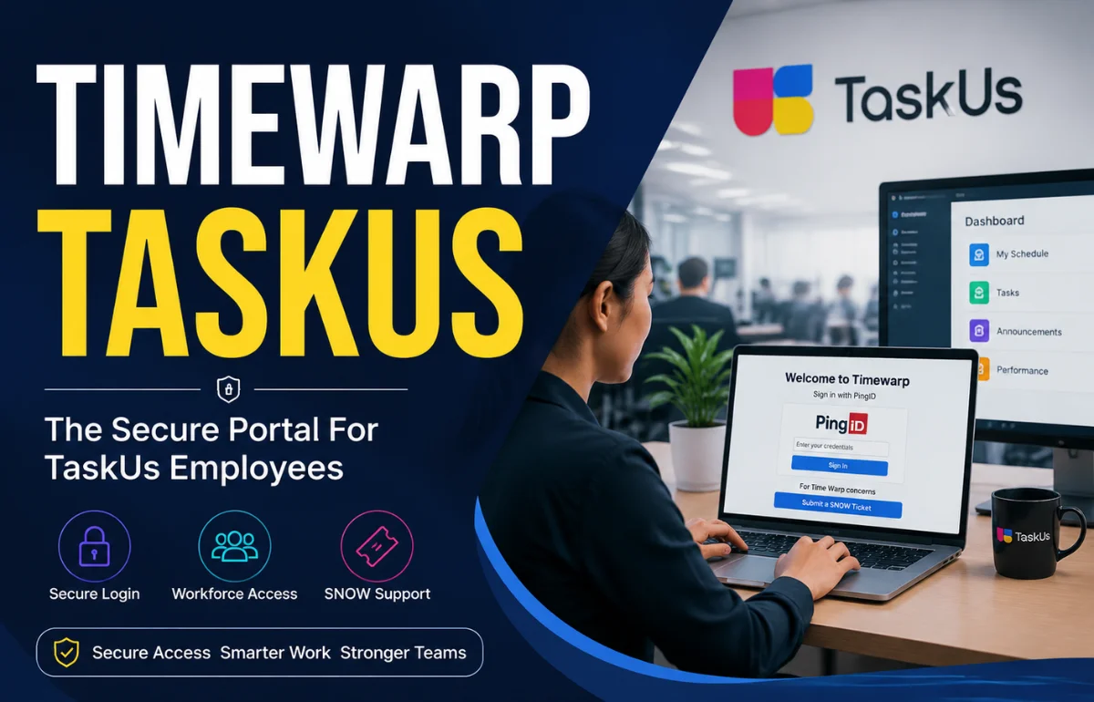 Timewarp Taskus secure employee portal login interface