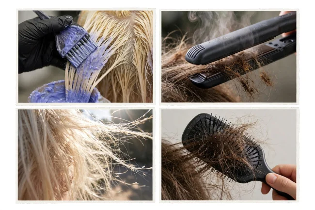 What is high porosity hair causes - bleaching, heat, sun, brushing