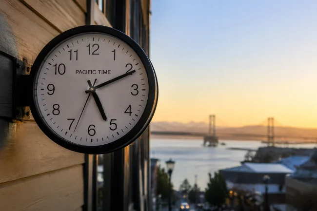 509 Area Code Pacific Time Zone clock