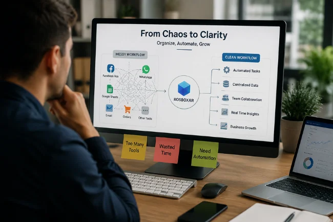 Rosboxar AI workflow automation business concept