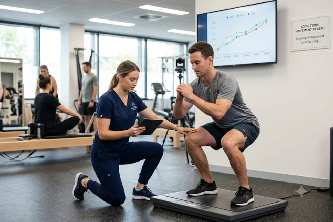 Long-term movement health physiotherapy tracking.
